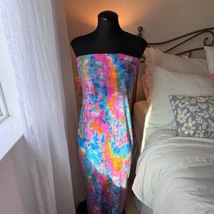 Love Multicolor Tie-Dye Tube Dress